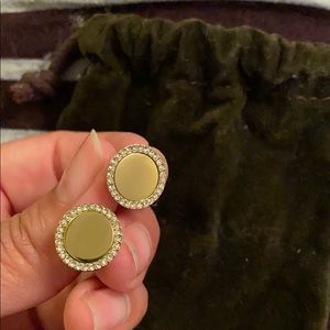 Michael Kors Earrings gold rhinestone new